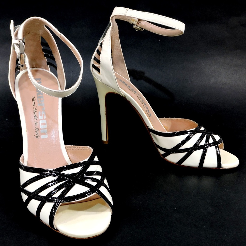 PAKERSON 🇮🇹 WOMEN'S OFF WHITE LEATHER COMFORT FASHION SANDALS